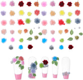 300 Stück Niedlich Blume Nail Charms, 3D Harz Floral Kamelie Rose Nägel Charms Mit Perle, Gemischt Größe Bunte Flower Nägel Deko Für Frauen Nail Art Zubehör